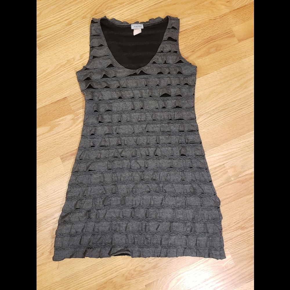 Poetry Gray Ruffled Mini Dress - Picture 5 of 8